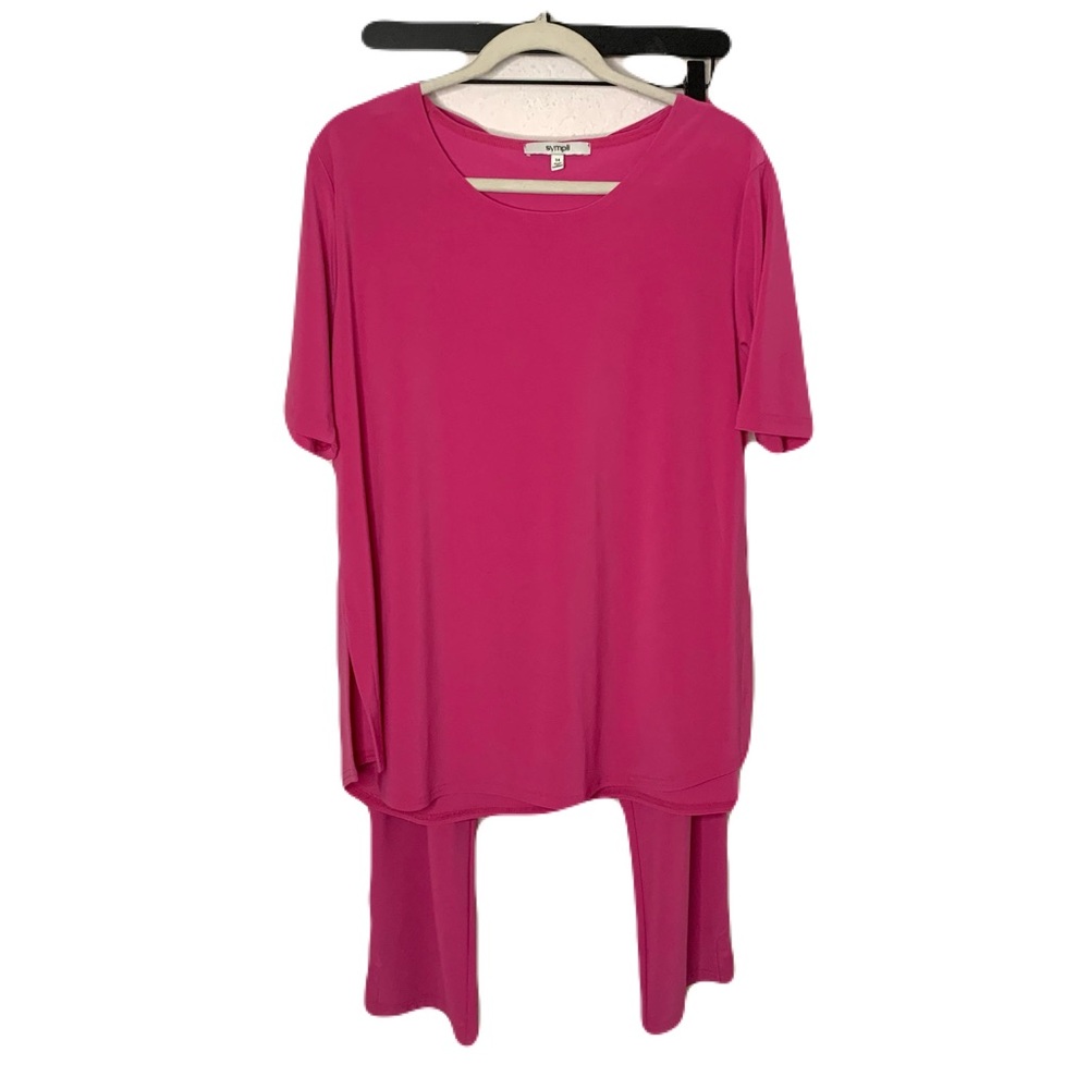 Sympli Womens 12/14 Pink Short Sleeve Top & Matching Stretch Knit Pull-On Pants